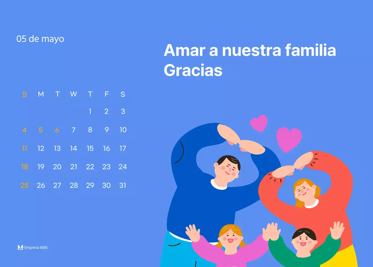 Calendario motivacional con ilustraciones llenas de energía y citas positivas sobre fondo azul claro