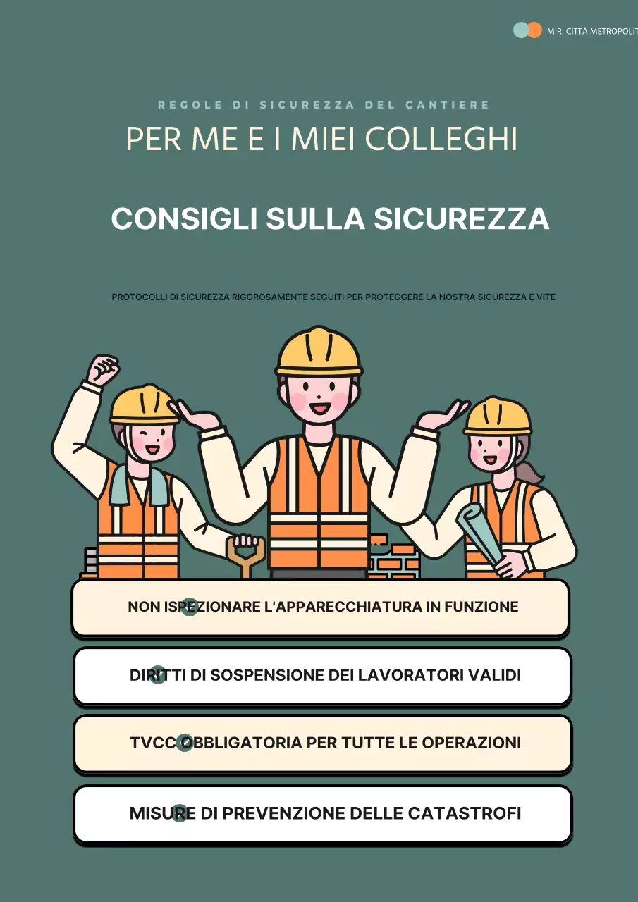 Promuovere slogan sulla sicurezza sul lavoro in verde e giallo