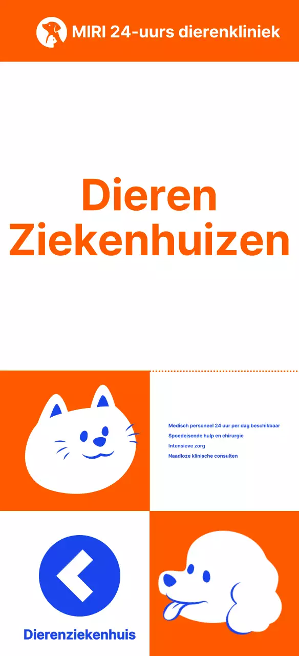 Eenvoudige huisdierillustratie 's nachts bewegwijzering dierenkliniek