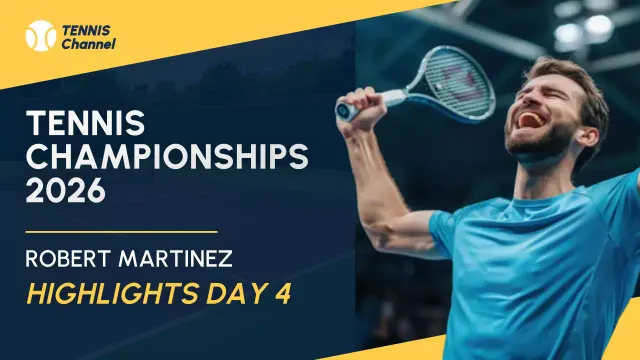 Poster Promosi Tenis Modern Biru