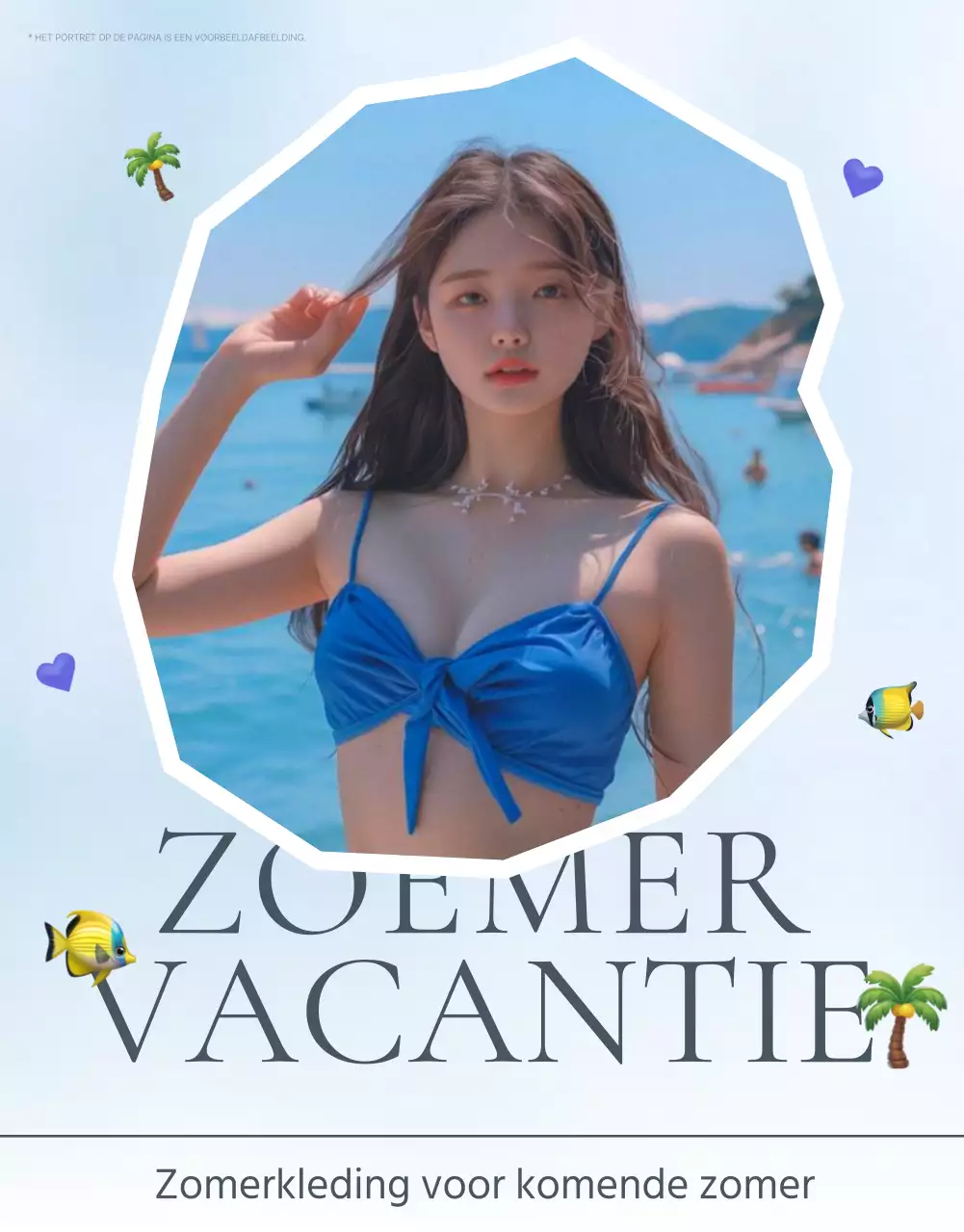 Trendy zomervakantie emoji concept in blauw en lichtblauw om mode te promoten