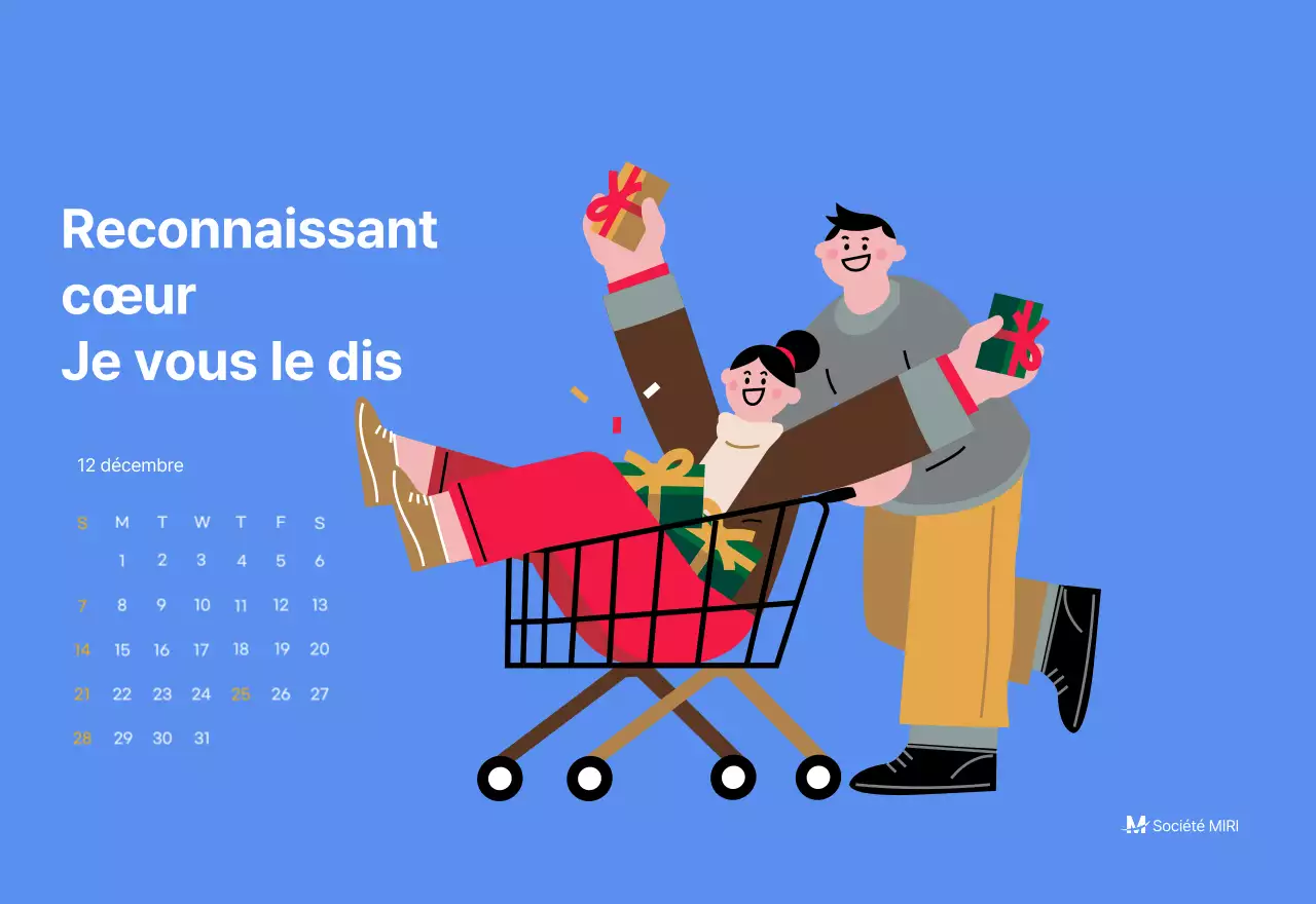 Calendrier de motivation avec des illustrations énergiques et des citations positives sur un fond bleu clair