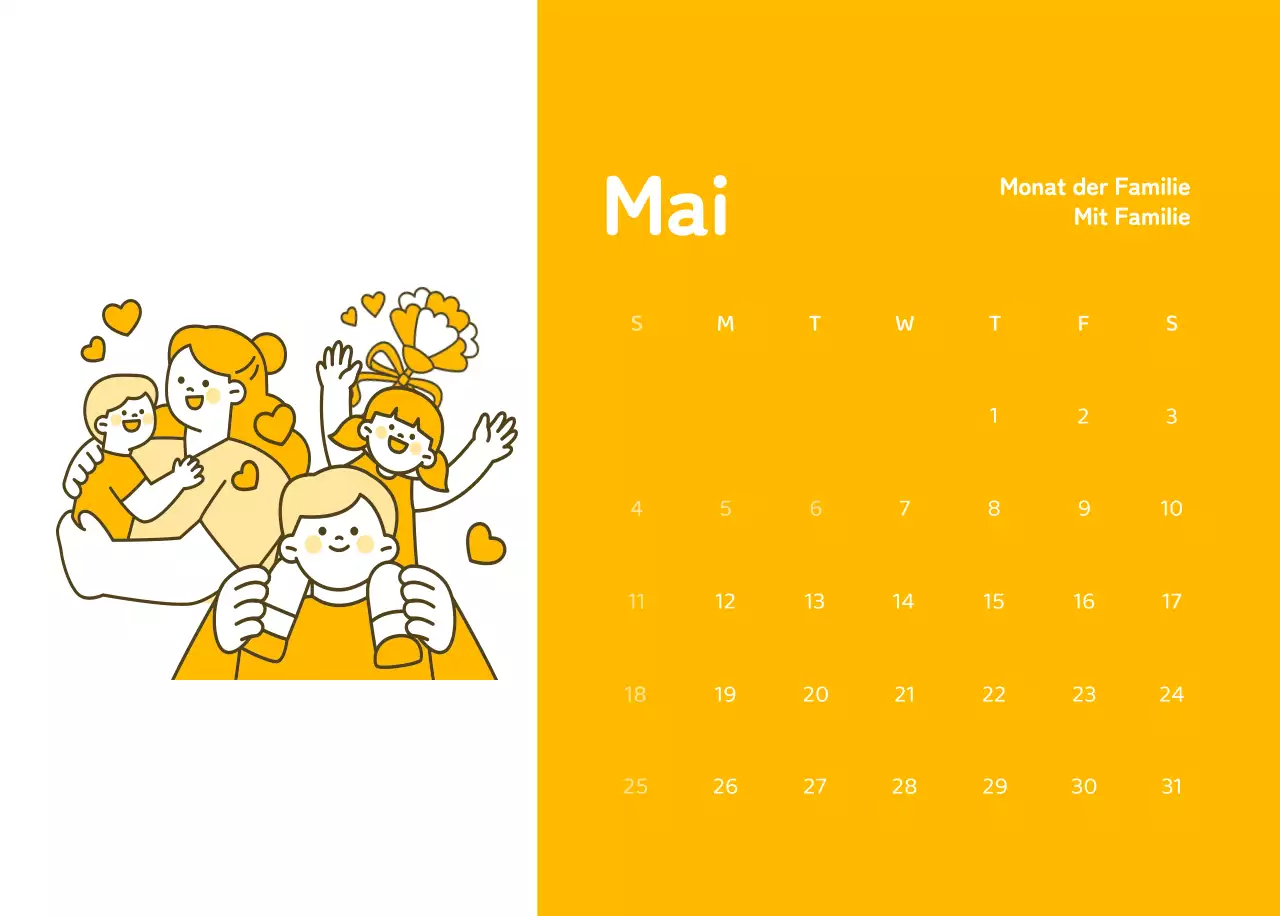 Kalender mit farbenfrohen und emotionalen Illustrationen