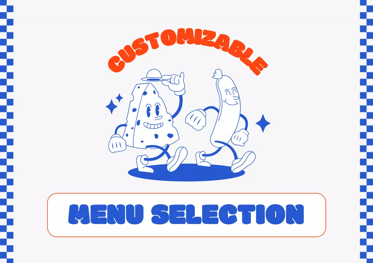 Blue Retro Food Menu Poster