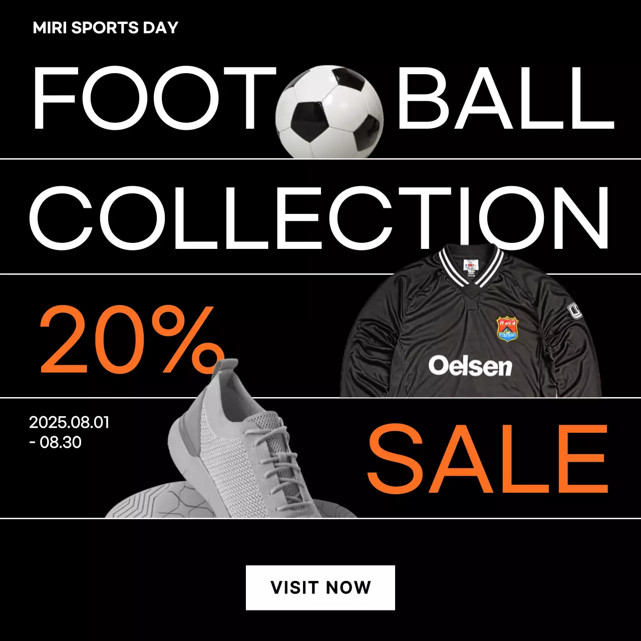 Black Modern Football Sale Social Media Post