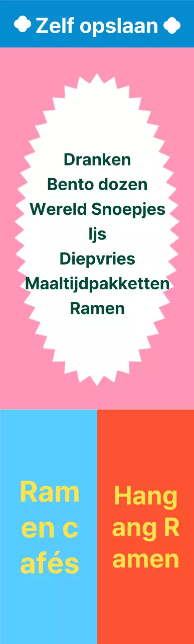 Vierkant middelgroot verkeersbord met levendig gekleurd patroon