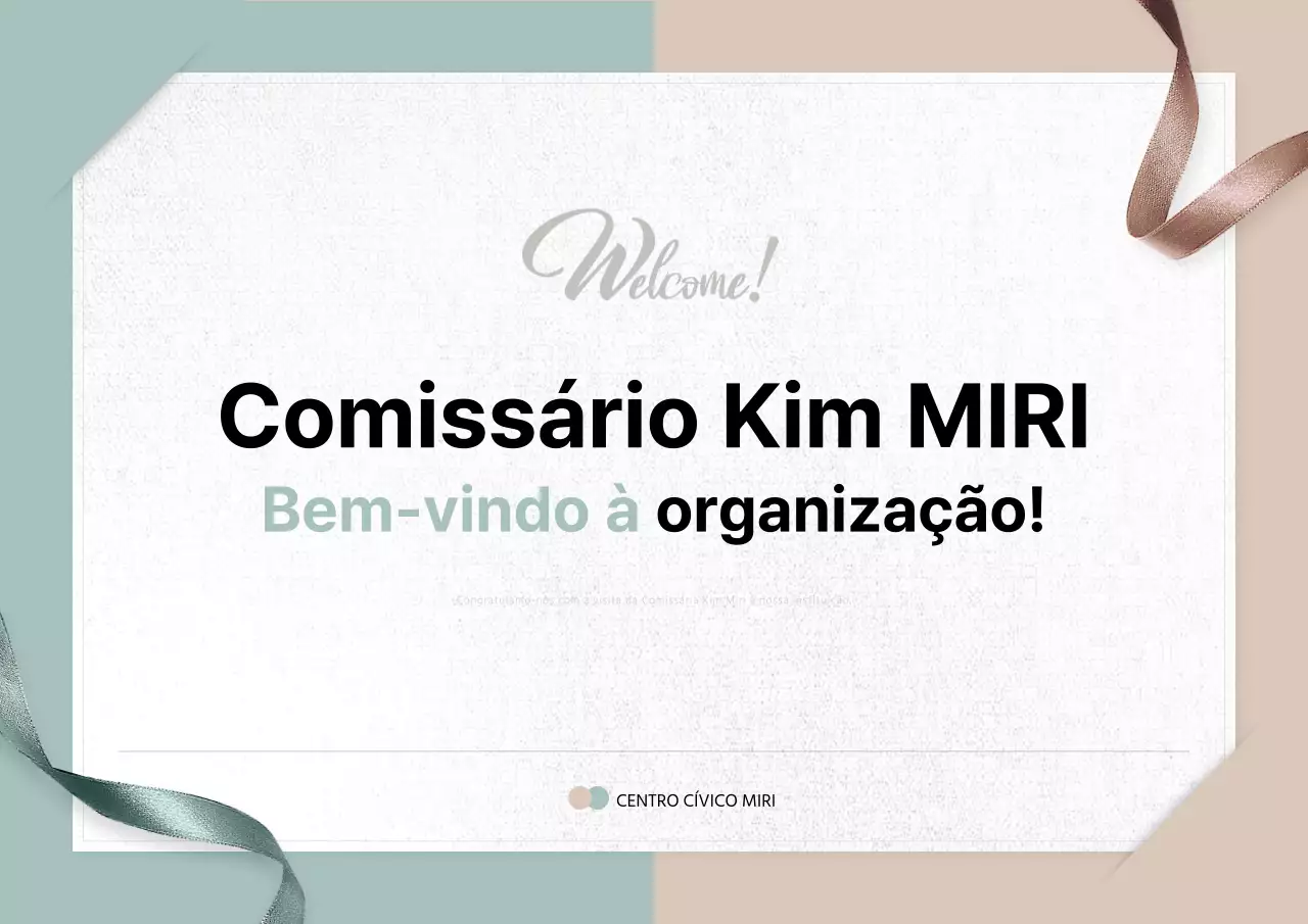 Um sinal de boas-vindas limpo em menta e bege