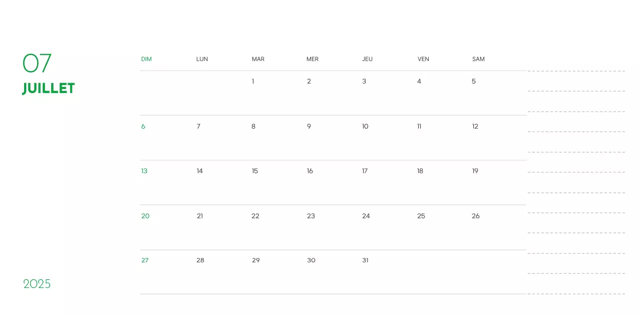 Un calendrier avec une photo de chiot et un message mignon dans une couleur verte.