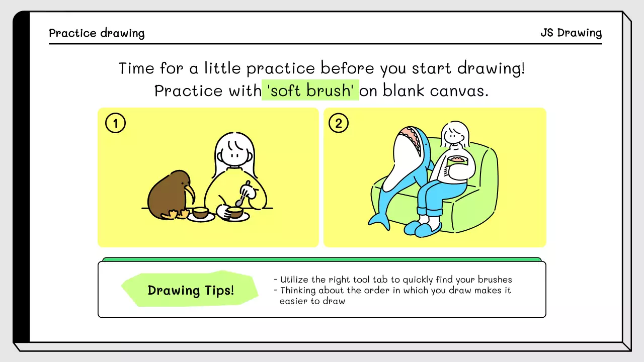 Yellow Simple Drawing Course Invitation Presentation