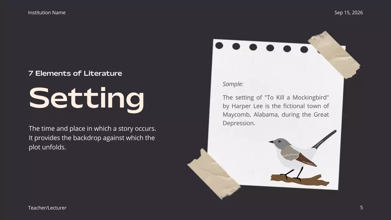 Beige Classic Literature Course Presentation