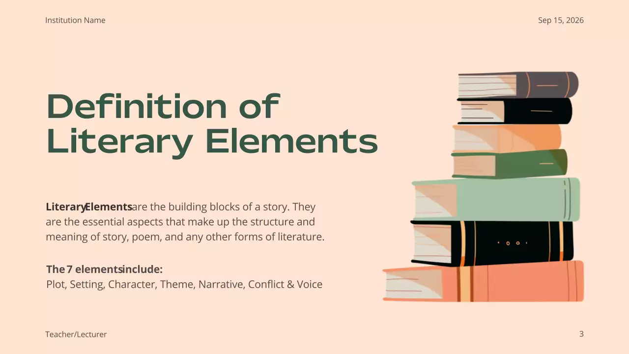 Beige Classic Literature Course Presentation