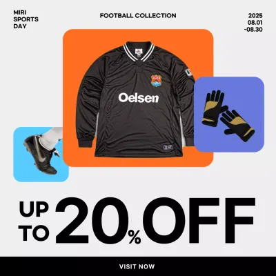 Black Modern Football Promotion Social Media Post