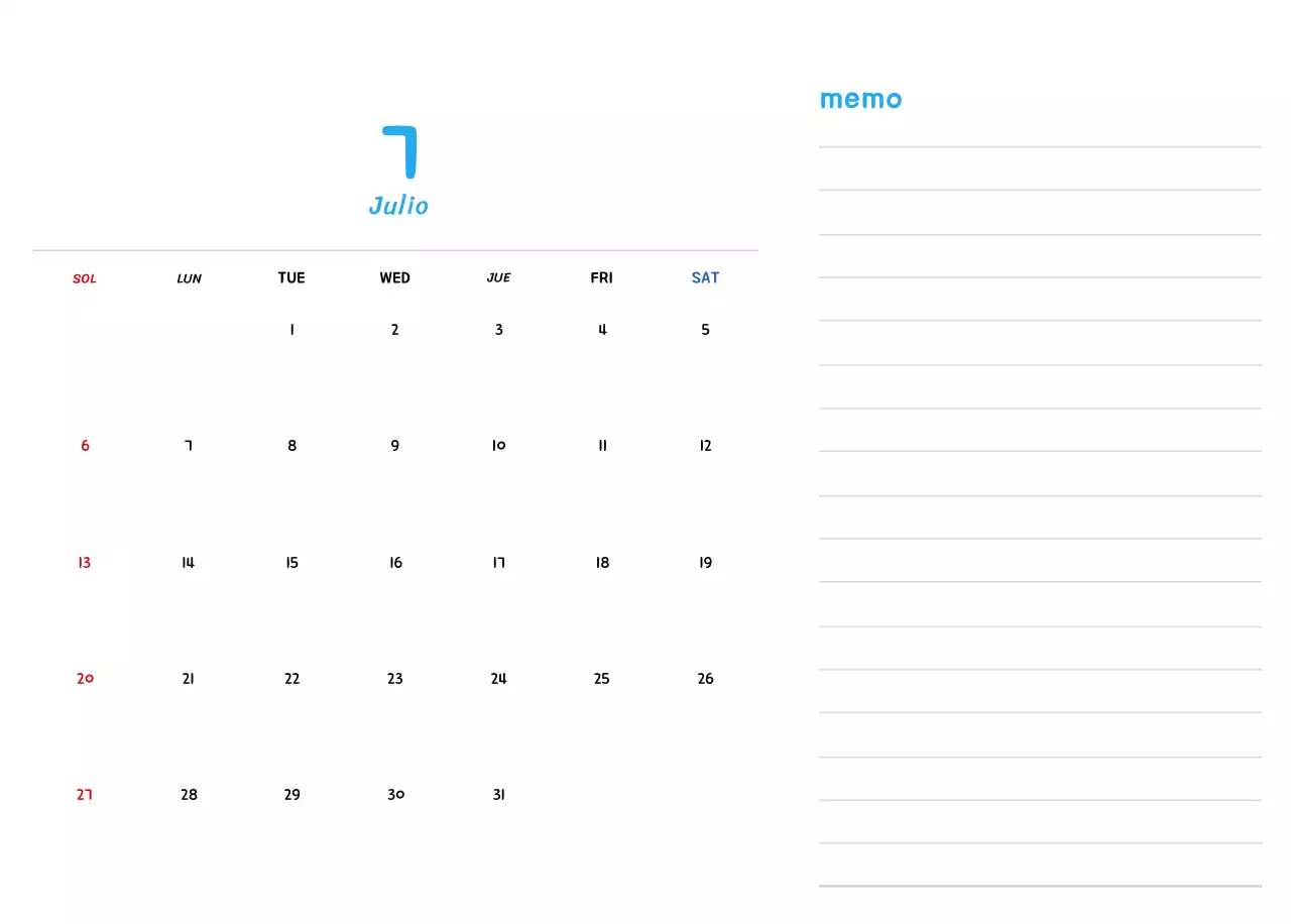 Calendario de Año Nuevo con simpáticas ilustraciones