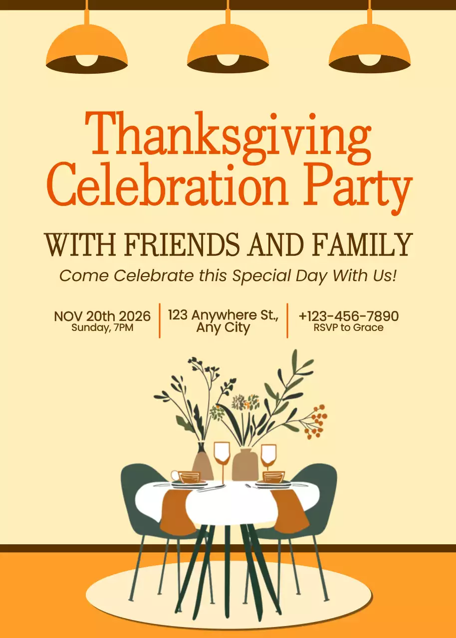 Undangan Perayaan Syukuran Sederhana Warna Kuning