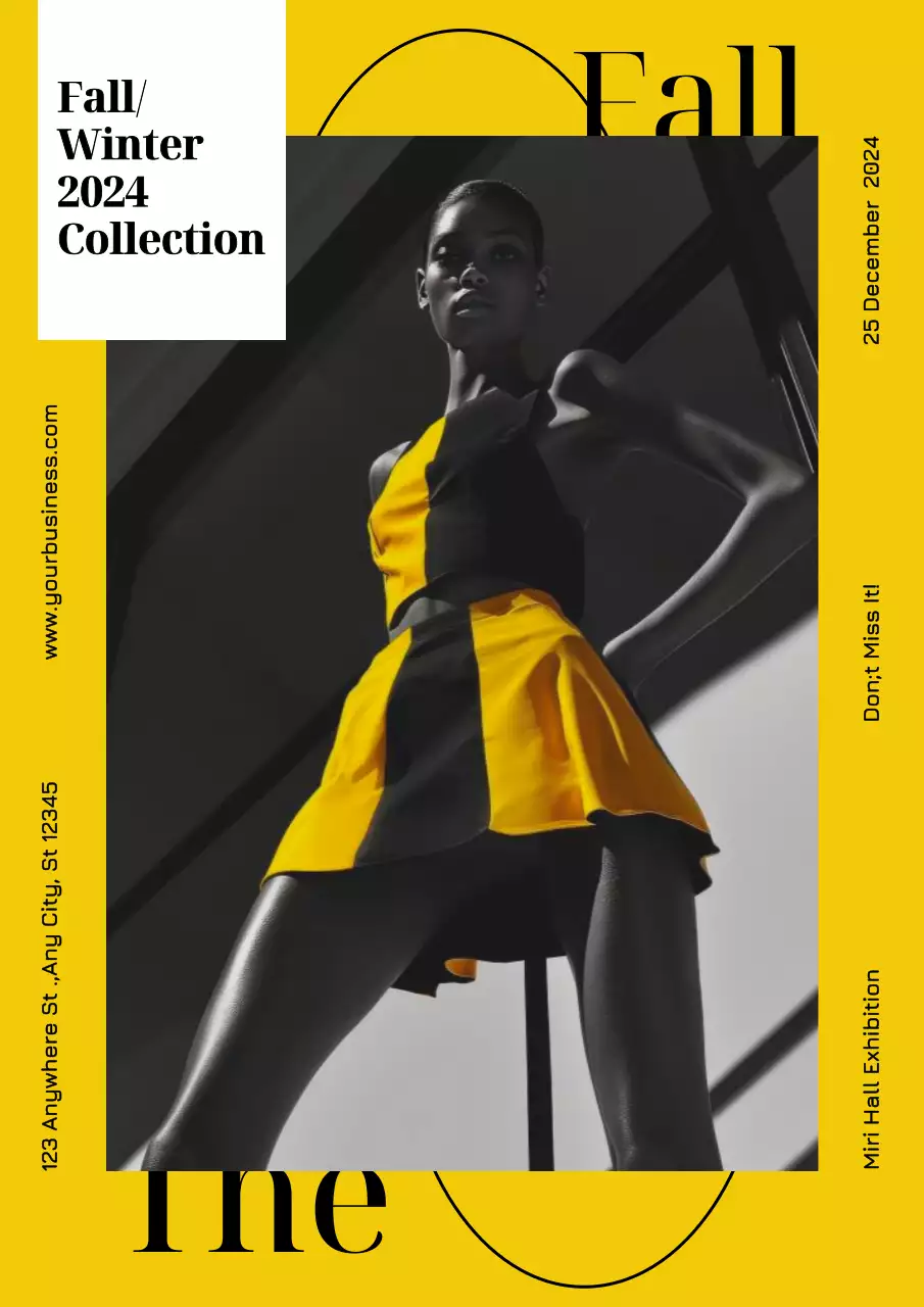 Yellow Modern Fashion Exhibition Poster