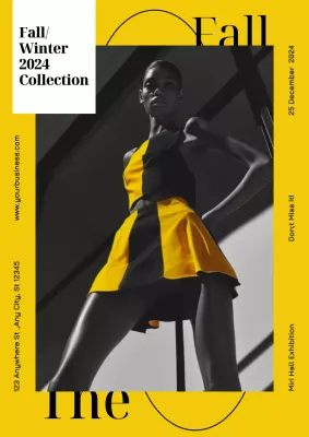 Yellow Modern Fashion Exhibition Poster