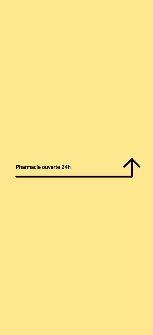 Guide de pharmacie soigné, jaune et accessible 24 heures sur 24