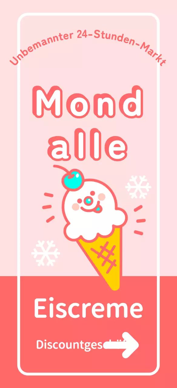 Süße und niedliche Eiscreme-Beschilderung