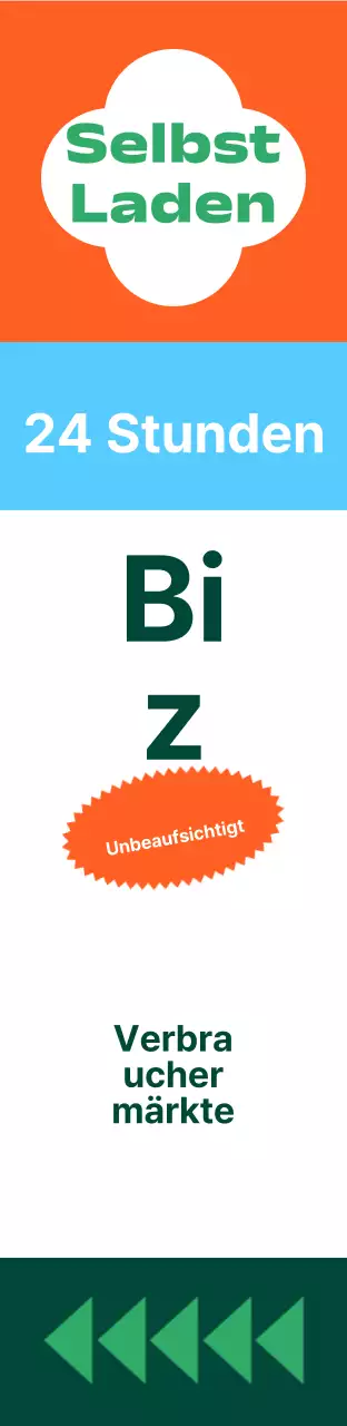 Lebendig gefärbtes und gemustertes, quadratisches Ladenschild im Großformat