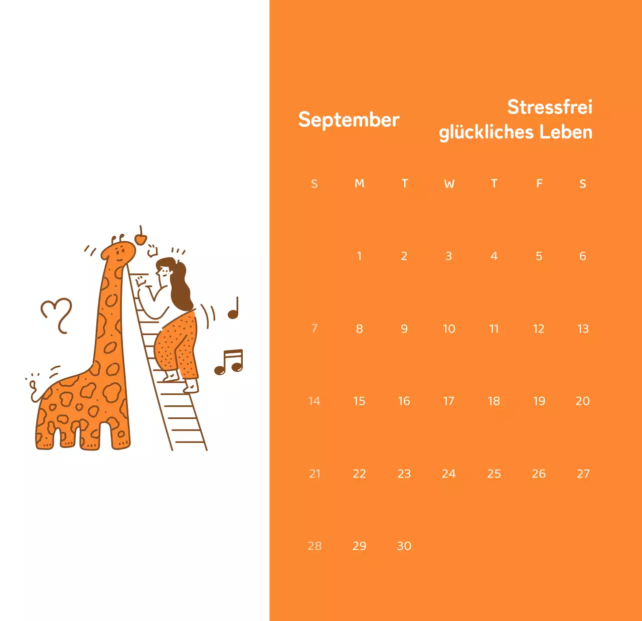 Kalender mit farbenfrohen und emotionalen Illustrationen