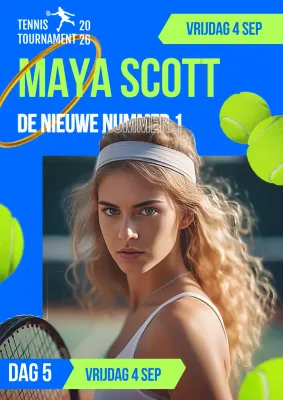 Blauw en groen vet tenniskampioenschap Advertentie