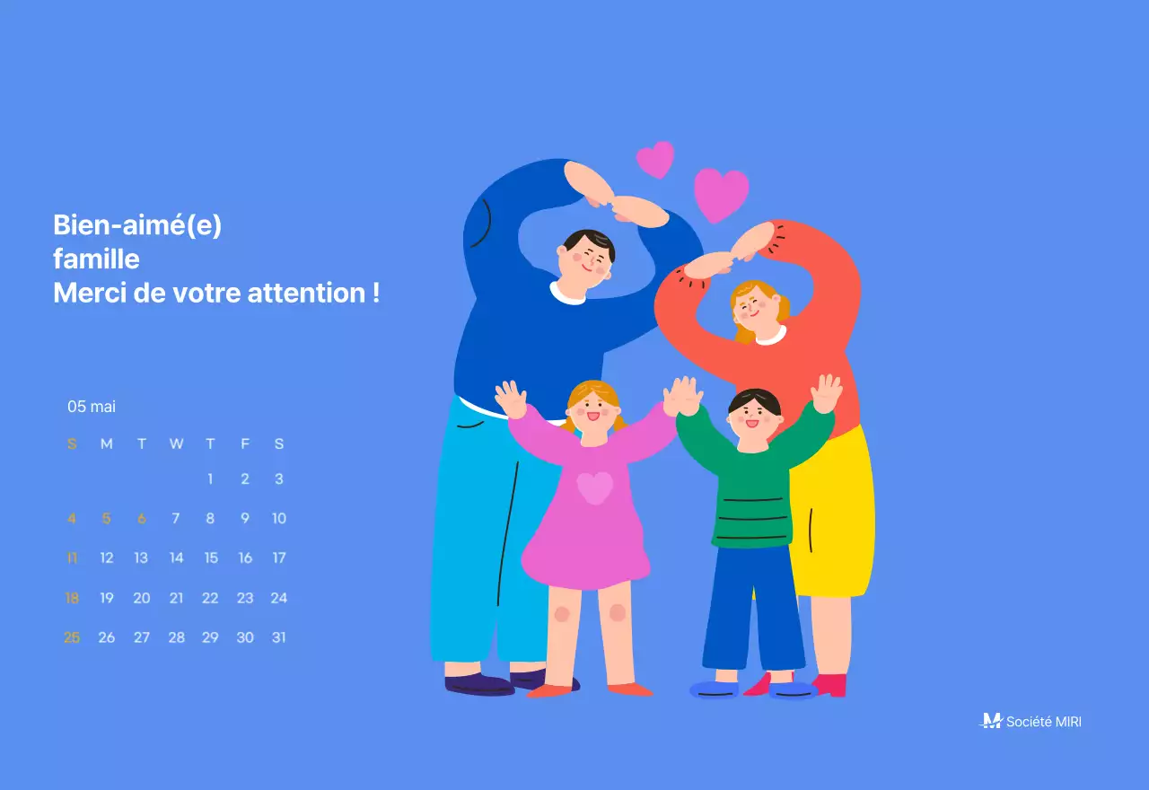 Calendrier de motivation avec des illustrations énergiques et des citations positives sur un fond bleu clair