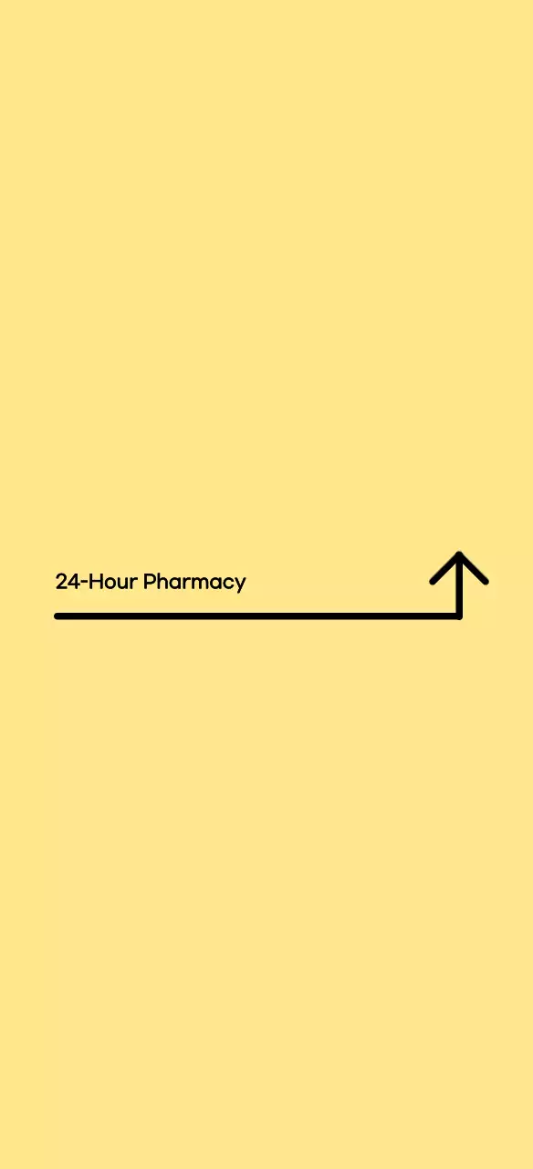 A clear, yellow, 24-hour pharmacy guide
