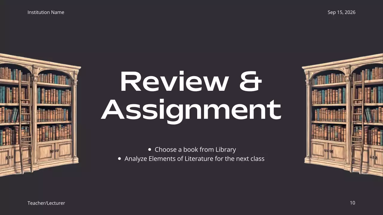 Beige Classic Literature Course Presentation