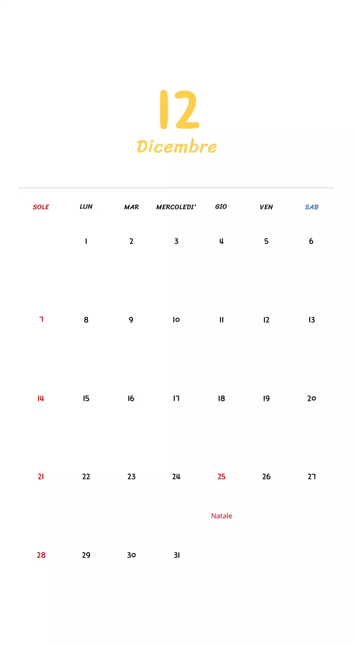 Calendario di Capodanno con simpatiche illustrazioni