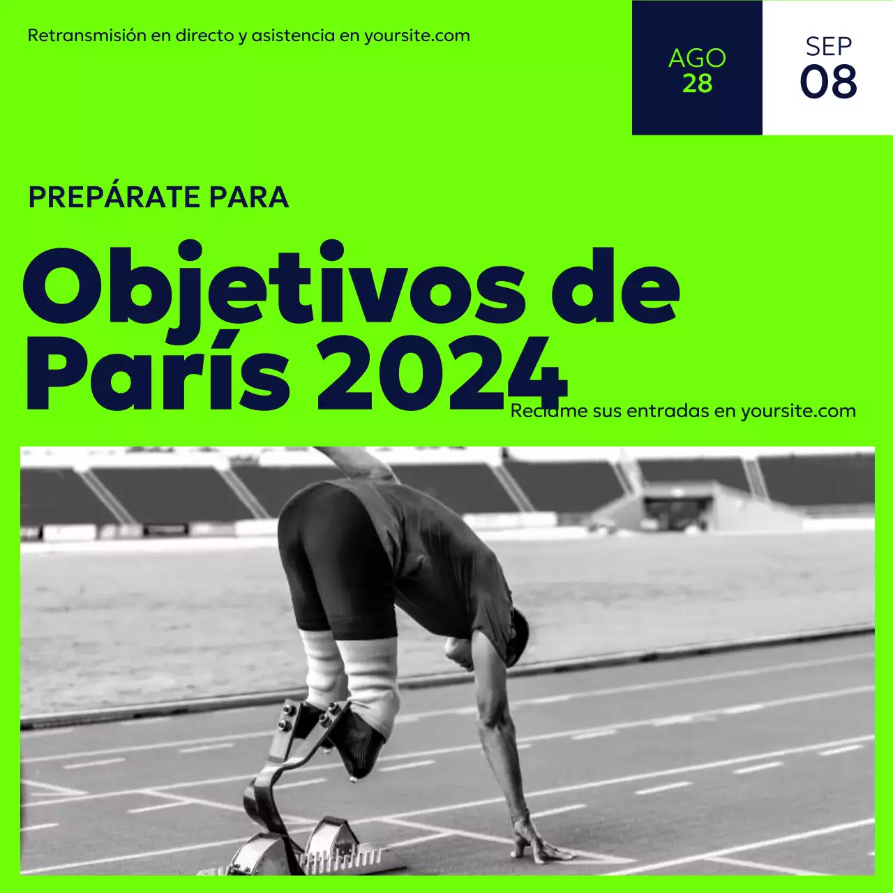 Torneo deportivo genérico verde neón