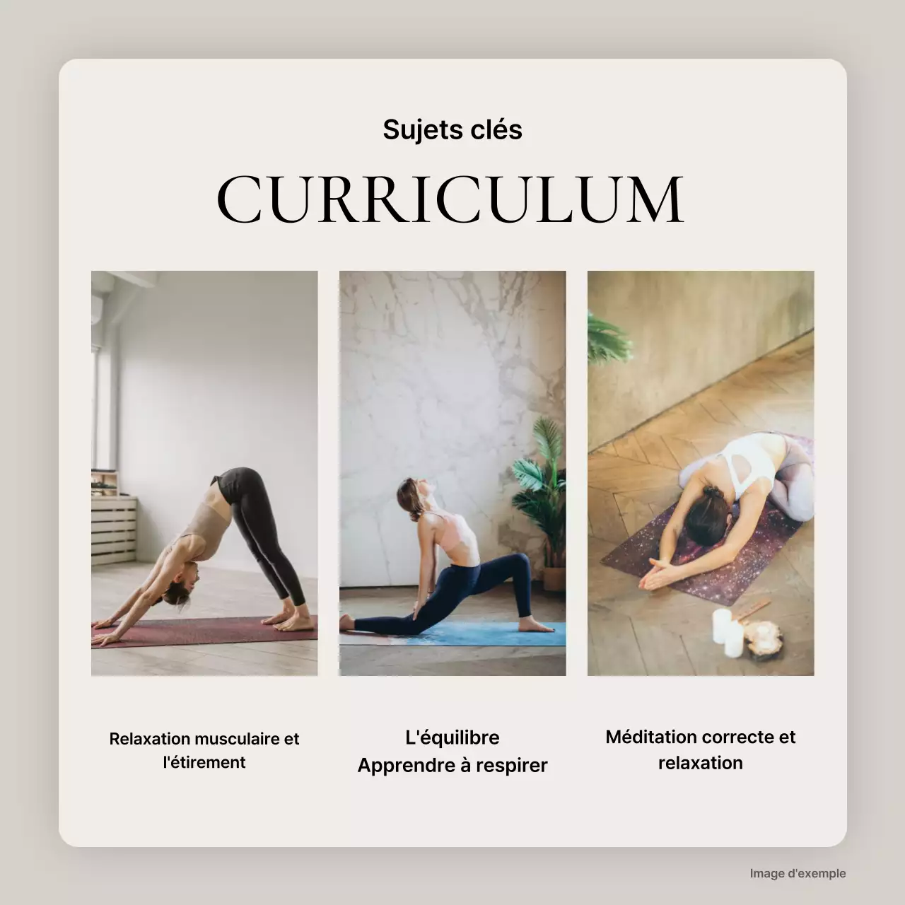 Promouvoir le yoga moderne en beige