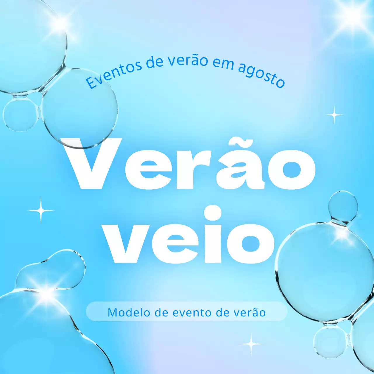 Promover um bonito evento de verão em azul e branco