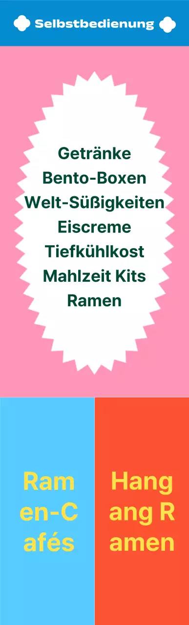 Lebendig gefärbtes gemustertes Convenience-Store-Quadrat-Luftzeichen mittlerer Größe