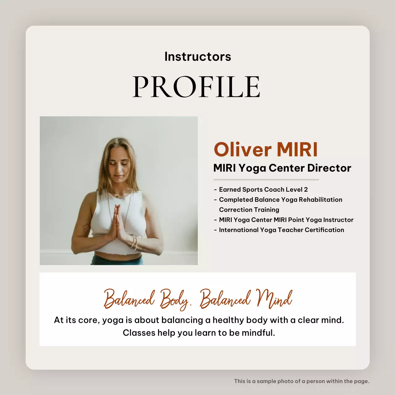 Promote modern yoga in beige