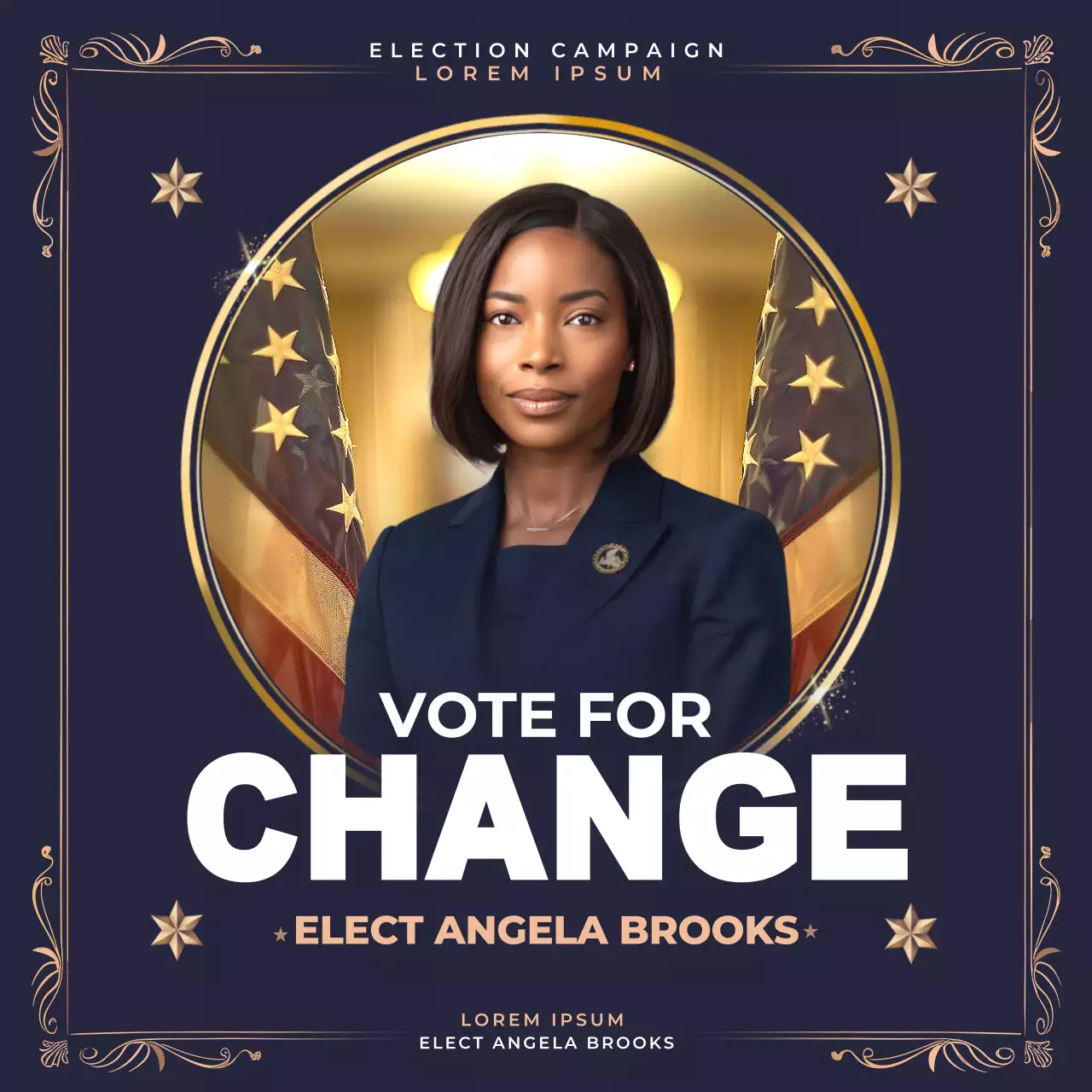 Navy Professional Election Promotion Social Media Post