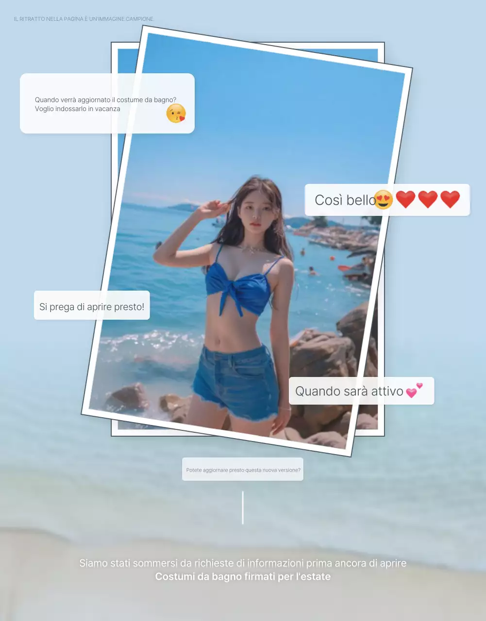 Concetto di emoji di tendenza per le vacanze estive in blu e azzurro per promuovere la moda