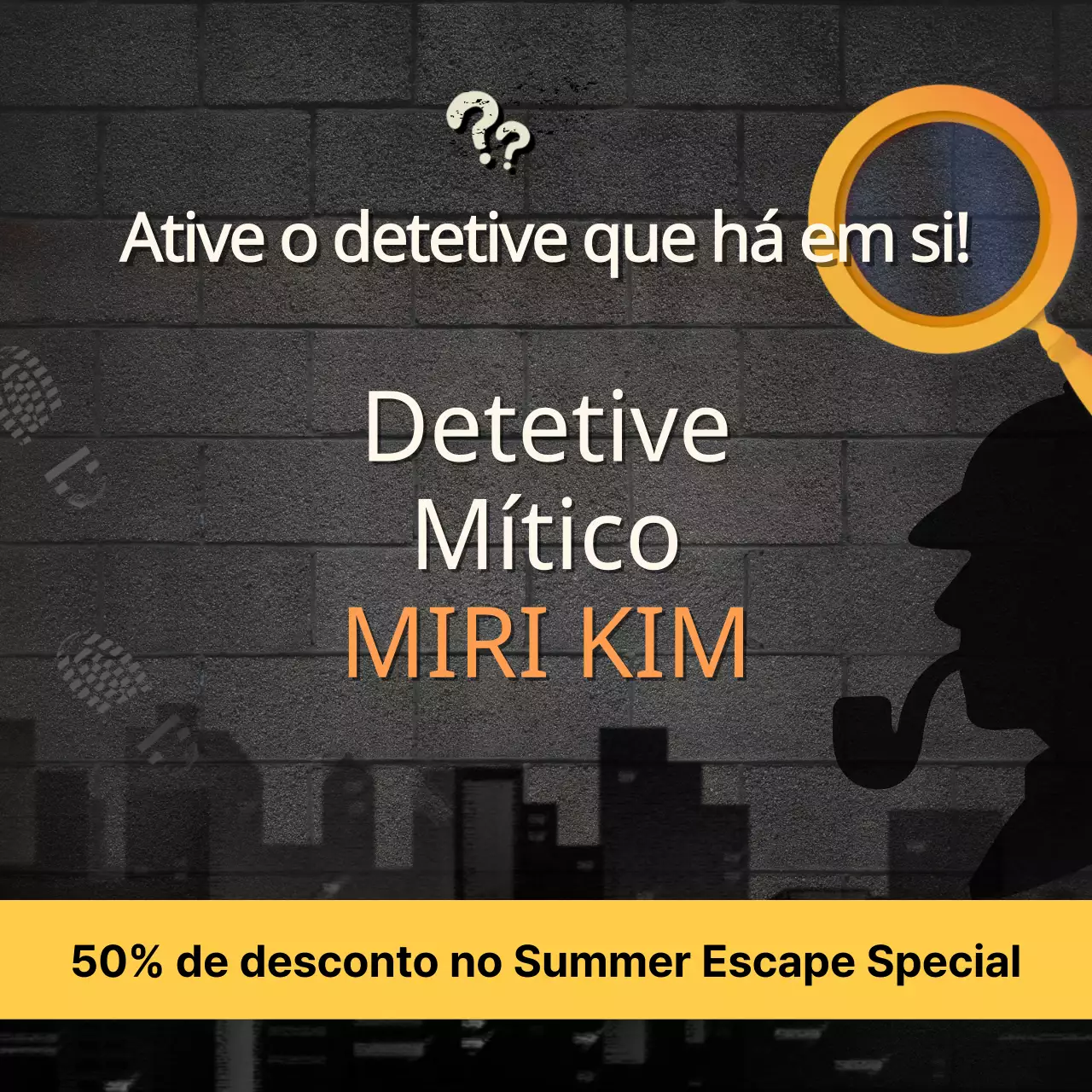 Promover uma sala de fuga kitsch em preto e amarelo