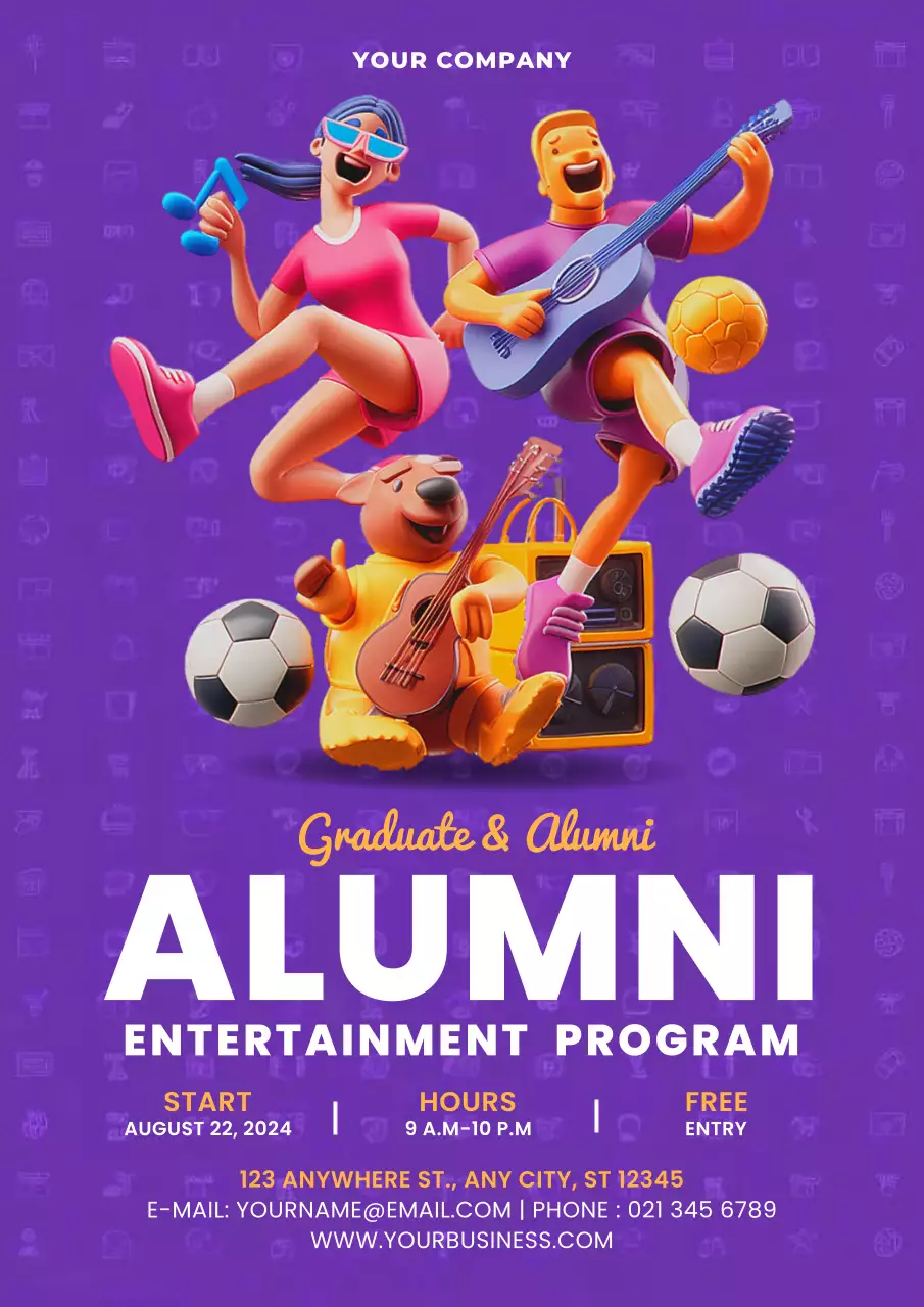 Purple Trendy Alumni Event Poster