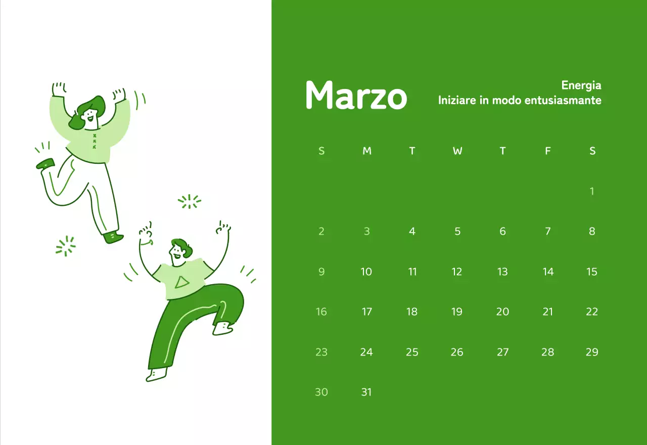 Calendari con illustrazioni colorate ed emozionali