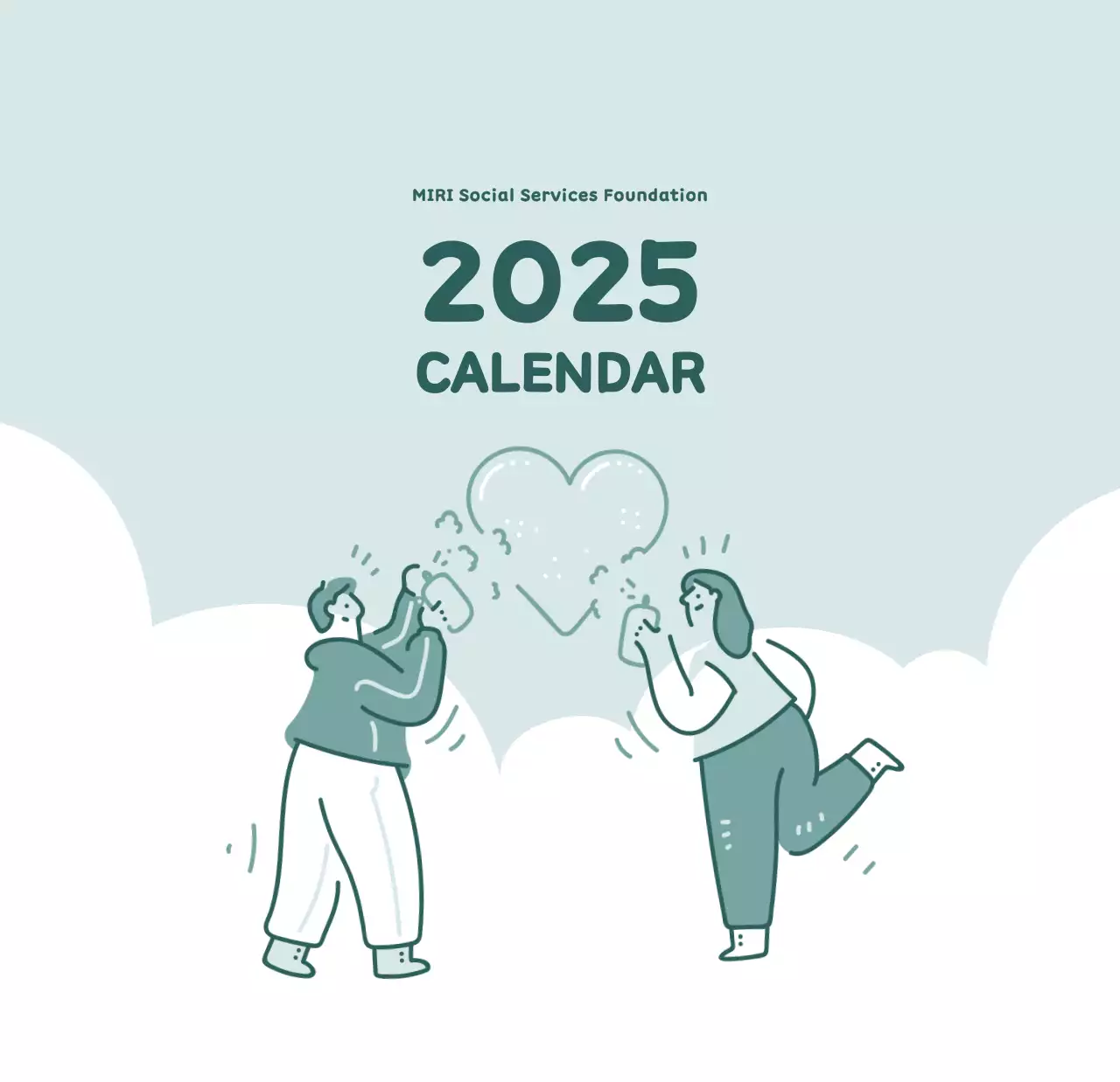 Lịch với hình ảnh minh họa đầy cảm xúc với nhiều màu sắc khác nhau