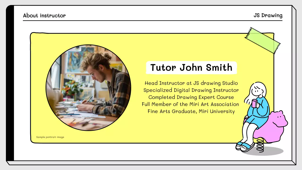 Yellow Simple Drawing Course Invitation Presentation