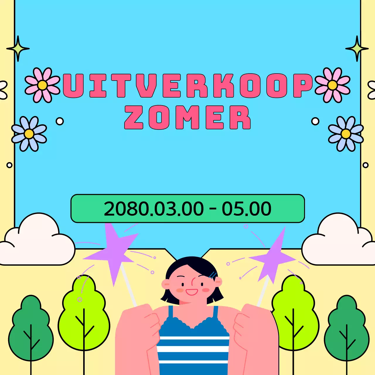 Een overzicht van kitscherige zomerevenementen in lichtblauw en roze