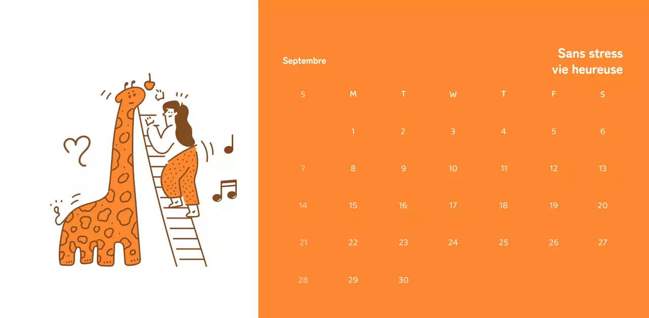 Calendriers avec illustrations colorées et émotionnelles