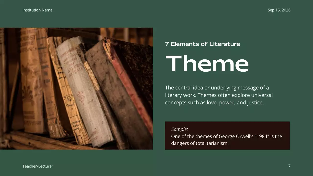 Beige Classic Literature Course Presentation