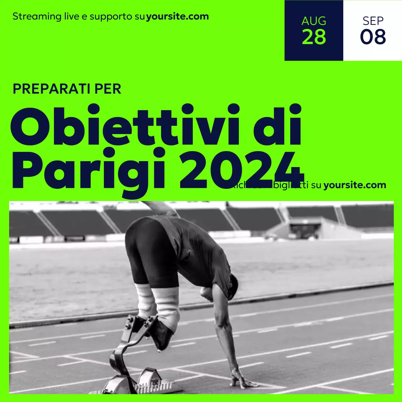 Torneo sportivo generico verde neon