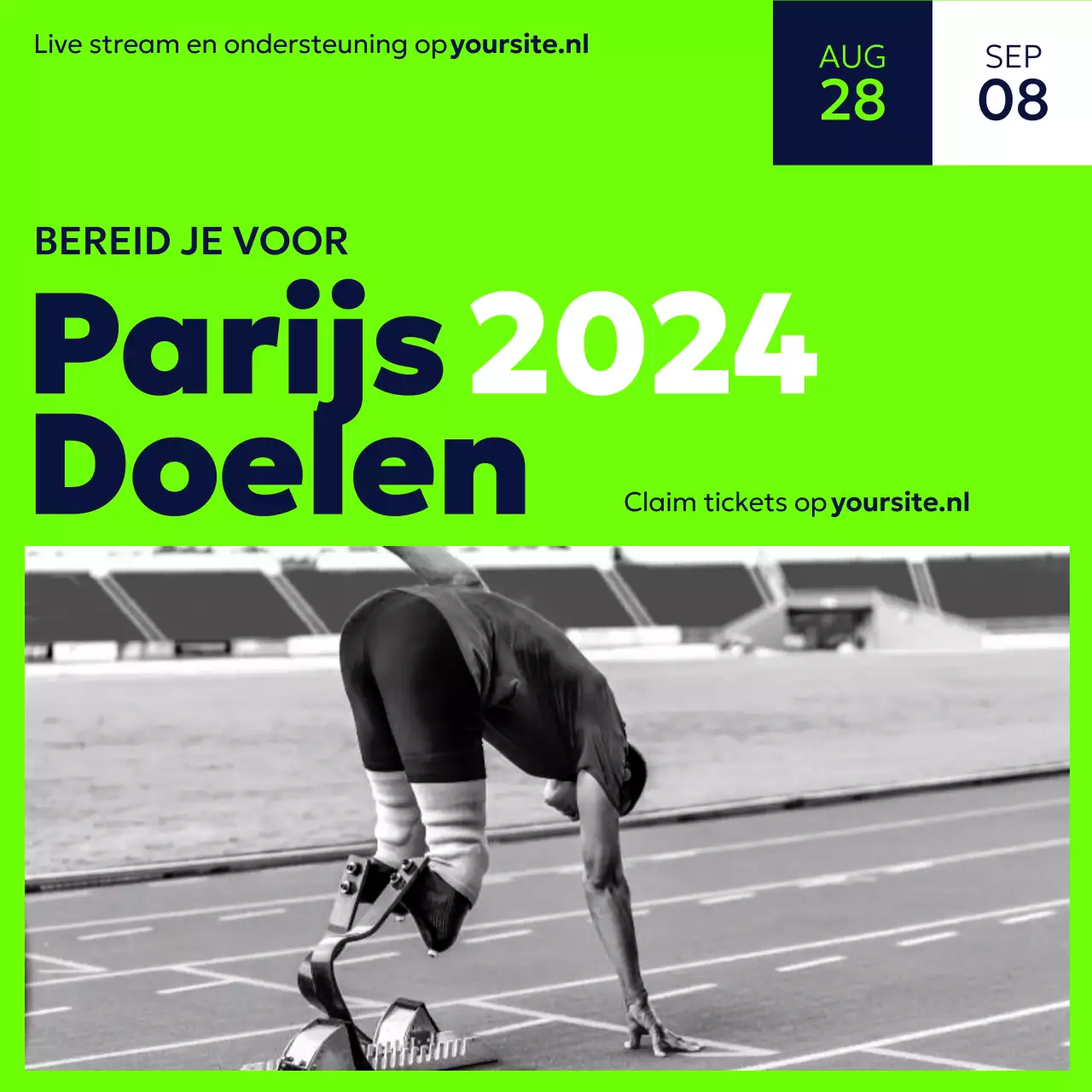 Neongroen generiek sporttoernooi