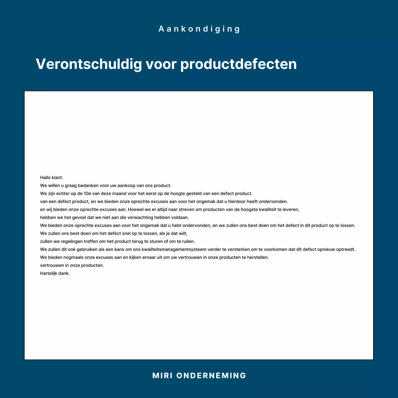 Een verzameling eenvoudige excuses in blauw