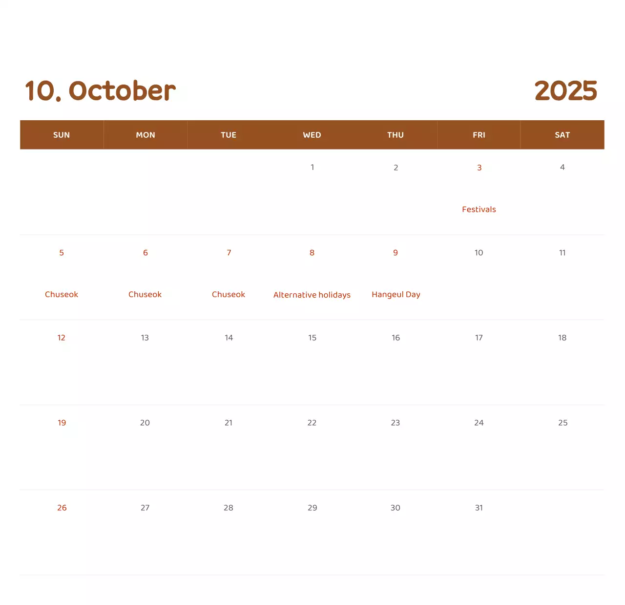 Lịch với hình ảnh minh họa đầy cảm xúc với nhiều màu sắc khác nhau