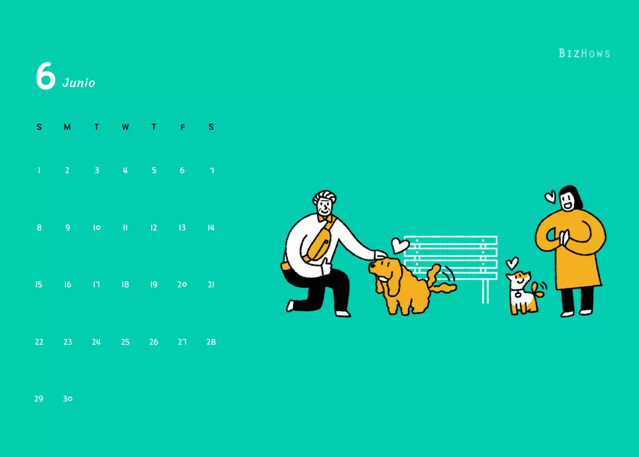 Calendario de Año Nuevo con simpáticas ilustraciones