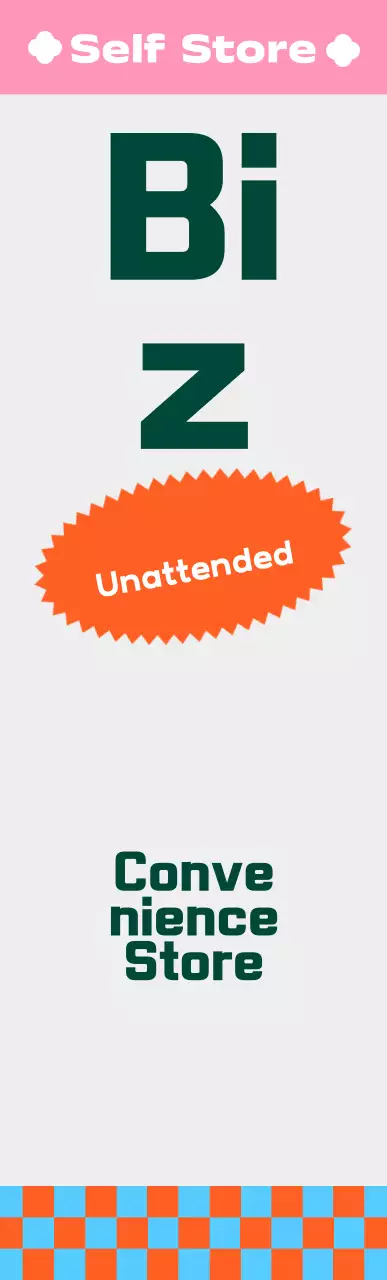 Tanda udara persegi toko swalayan bermotif warna cerah ukuran sedang